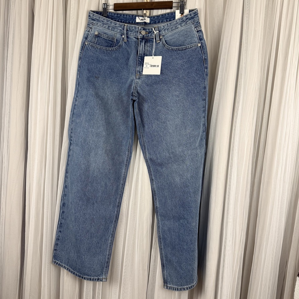 JBD JUST BLACK DENIM Women Size 31 Wide Leg‎ Jeans Blue Denim Y2k